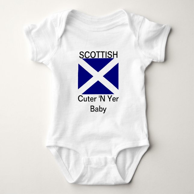 Scottish Flag Clothing Baby Bodysuit (Front)