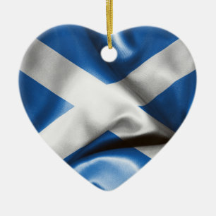 Scottish Flag Heart Christmas Ornament