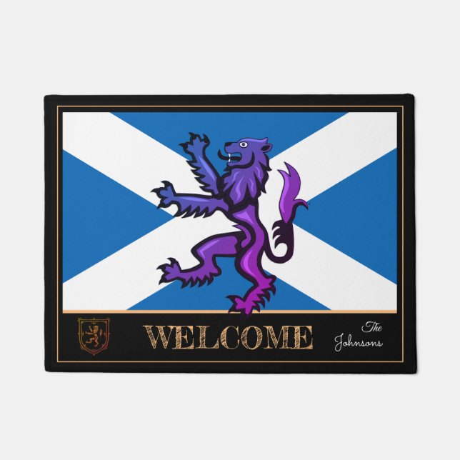 Scottish Flag & Lion, Scotland house mats /sports (Front)