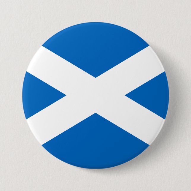 Scottish Flag of Scotland Saint Andrew’s Cross 7.5 Cm Round Badge (Front)