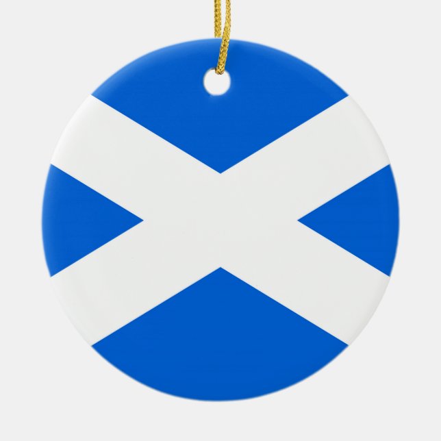 Scottish Flag orncnt Ceramic Tree Decoration (Front)