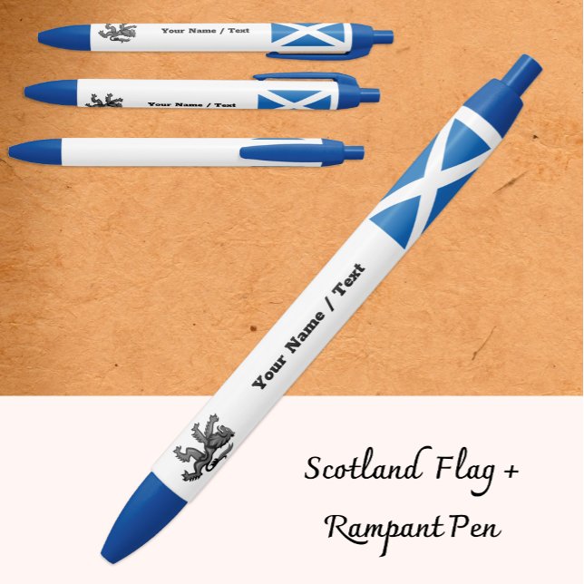 Scottish Flag Pen, Rampant, Scotland / Promotional Black Ink Pen (Creator Uploaded)