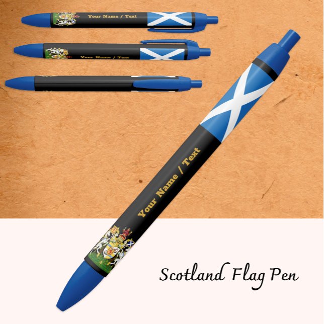 Scottish Flag Pen, Scotland / Personalised Black Ink Pen (Creator Uploaded)