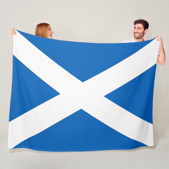 Scottish Flag (Saltire) (Scotland Flag) Fleece Blanket (In Situ)