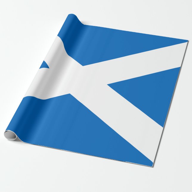 Scottish Flag (Saltire) (Scotland Flag) Wrapping Paper (Unrolled)