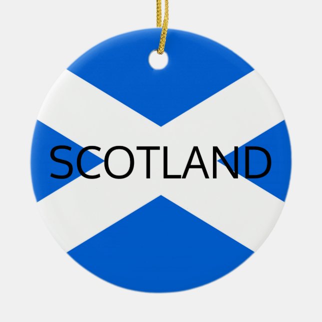 Scottish Flag Scotland orncnt Ceramic Tree Decoration (Front)