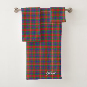 Scottish Flair Clan Fraser of Lovat Tartan Plaid Bath Towel Set