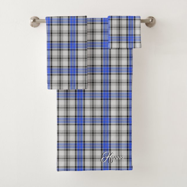 Scottish Flair Clan Hannay Tartan Plaid Bath Towel Set (Insitu)