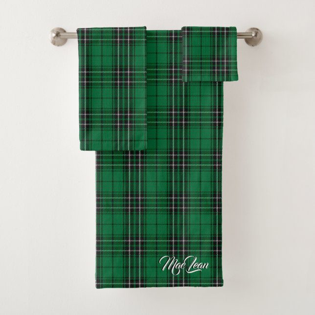Scottish Flair Clan MacLean Hunting Tartan Plaid Bath Towel Set (Insitu)