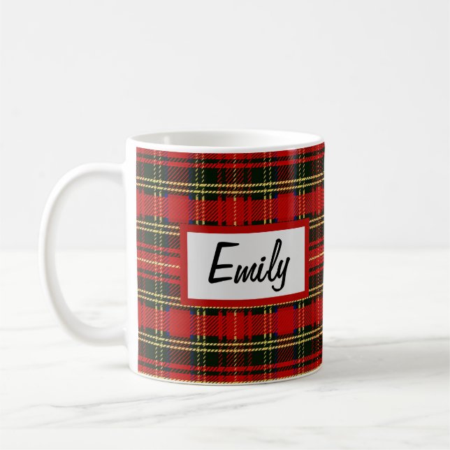 Scottish Flannel With Name Coffee Mug (Left)