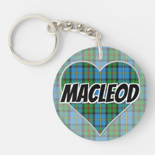 Scottish Flash Clan MacLeod of Harris Tartan Heart Key Ring