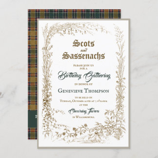 Scottish Flora Sassenach Birthday Invitation