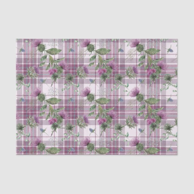 Scottish Floral and Tartan Series Design 14 Tissue Paper (Front)