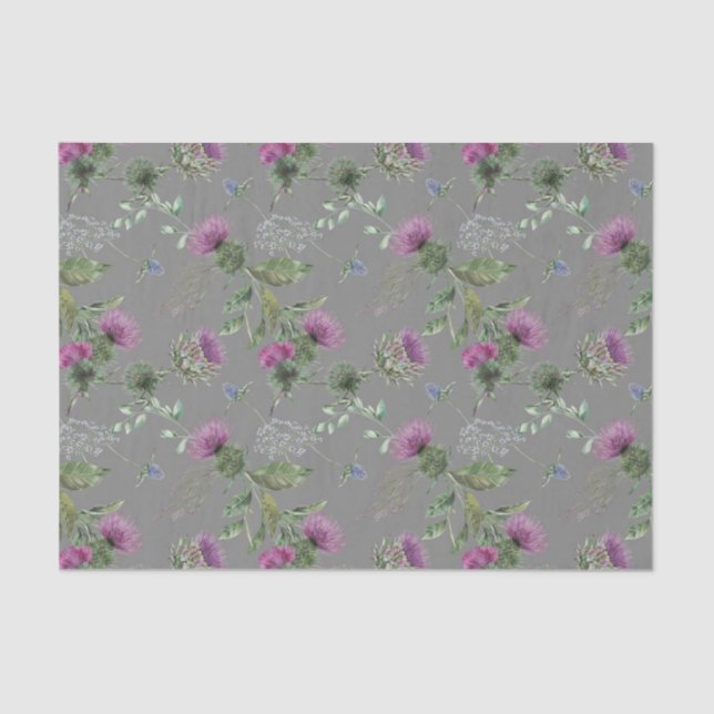 Scottish Floral and Tartan Series Design 1 Tissue Paper (Front)