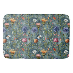 Scottish flowers bath mat