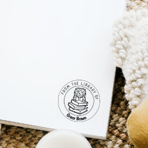 Scottish Fold Cat, Book From the Library Of   Rubber Stamp