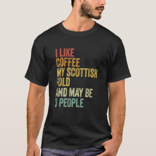 Scottish Fold Cat Coffee Quote Vintage T-Shirt