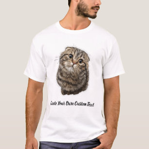 Scottish Fold Cat Create Your Own Custom Text  T-Shirt