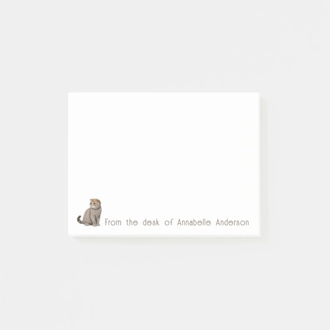 Scottish Fold Cat Personalise Notes (Front)