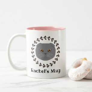Scottish Fold Cat Two-Tone Coffee Mug