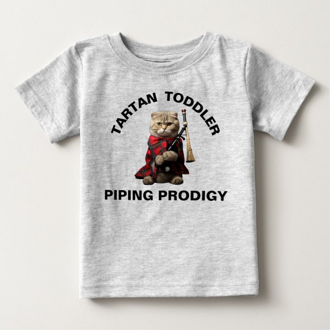 Scottish Fold Cat with Bagpipes Toddler Tshirt (Front)