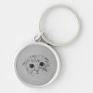 Scottish Fold Kitten Keychain