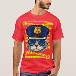 Scottish Fold Police Officer Policeman Funny Polic T-Shirt