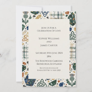 Scottish Folk Art Wedding Invitation