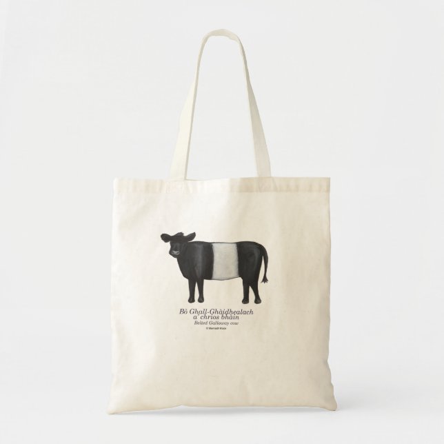 Scottish Gaelic for Belted Galloway  Tote Bag (Front)