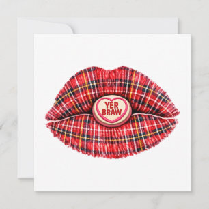 Scottish Gift Tartan Lips Love Pop Art