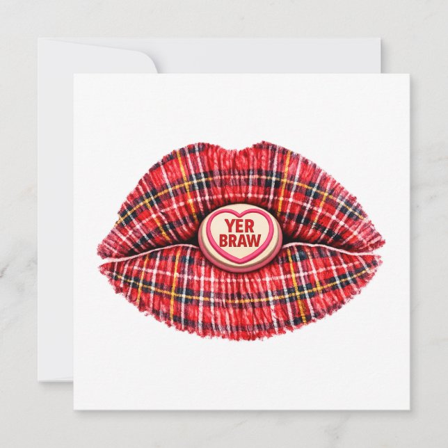 Scottish Gift Tartan Lips Love Pop Art (Front)