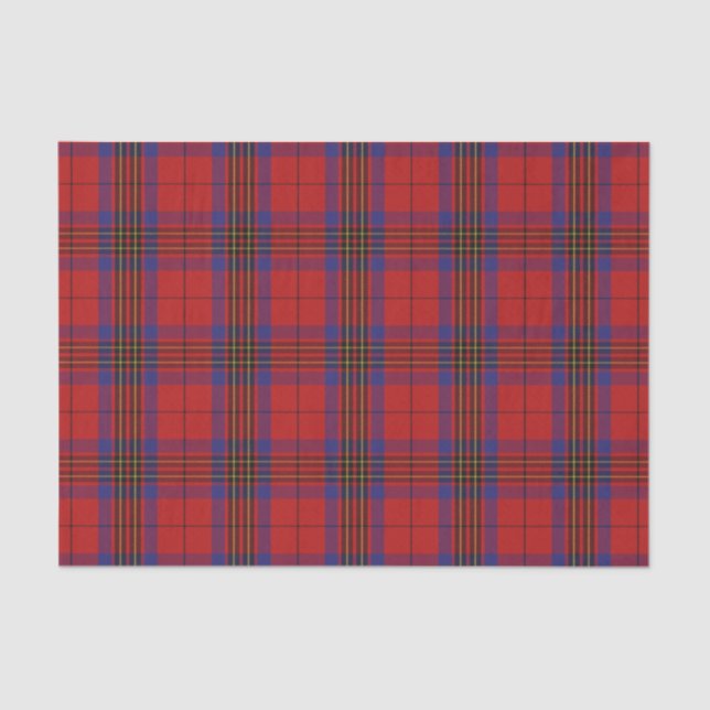 Scottish Gifts Clan Leslie Red and Blue Tartan Tissue Paper (Front)