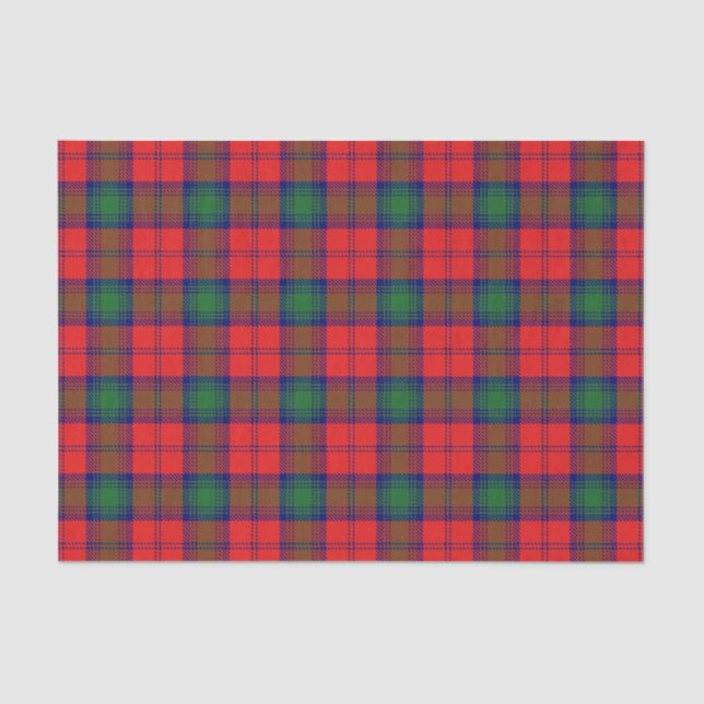 Scottish Gifts Clan Lindsay Red Green Tartan Tissue Paper (Front)