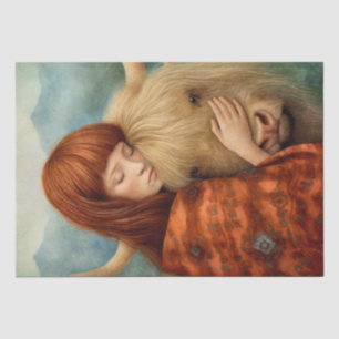 Scottish Girl And Highland Cow Tissue Paper