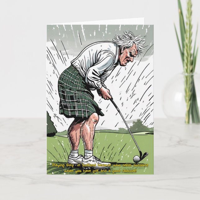 Scottish Golfer Golf Card (Front)
