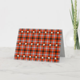 Scottish goth skulls plaid greeting card