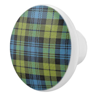 Scottish Grandeur Campbell Family Tartan Plaid Ceramic Knob