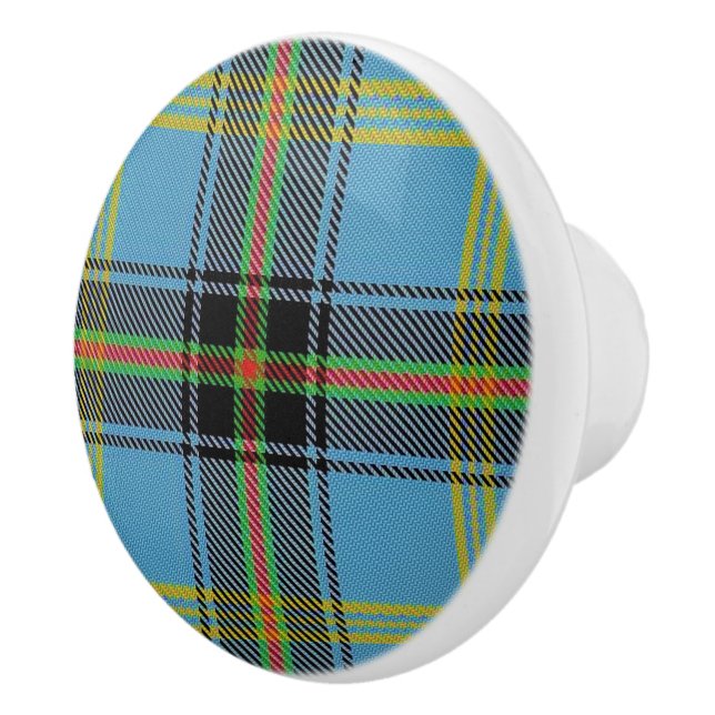 Scottish Grandeur Clan Bell Tartan Plaid Ceramic Knob (Right)