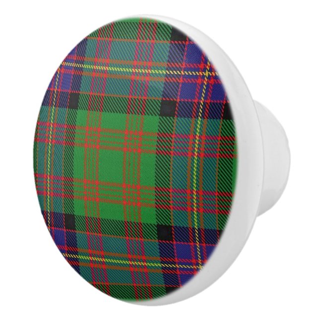 Scottish Grandeur Clan Cochrane Tartan Plaid Ceramic Knob (Right)