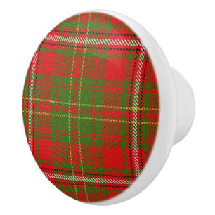 Scottish Grandeur Clan Hay Tartan Plaid Ceramic Knob