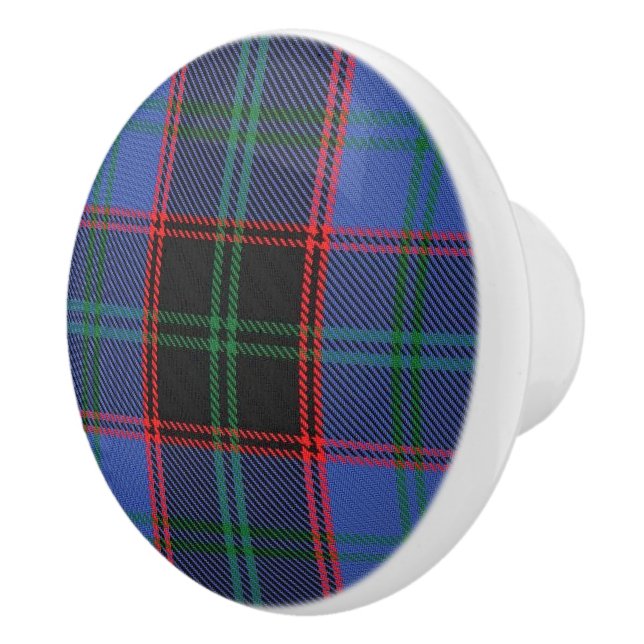 Scottish Grandeur Clan Home Hume Tartan Plaid Ceramic Knob (Right)