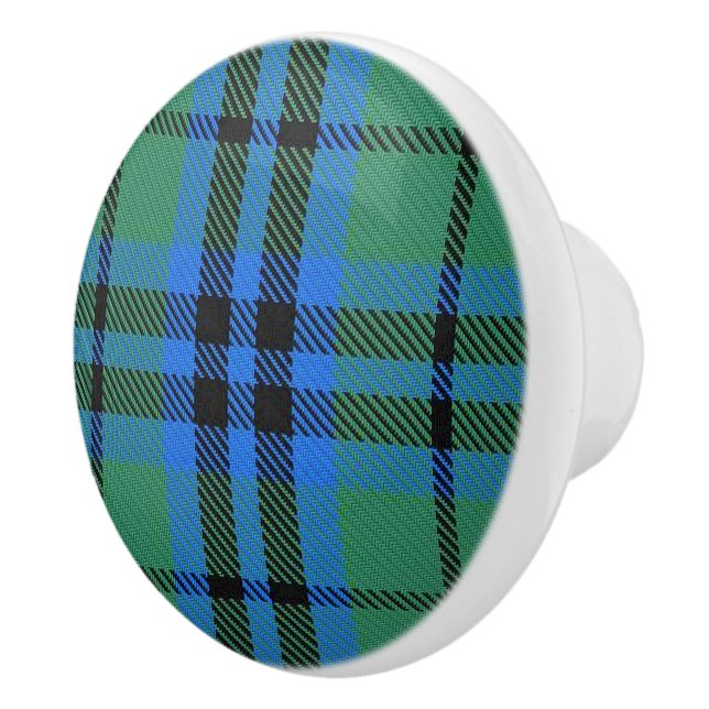 Scottish Grandeur Clan Keith Tartan Plaid Ceramic Knob (Right)
