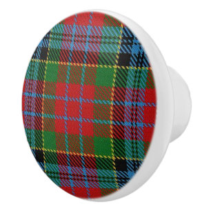 Scottish Grandeur Clan Kidd Tartan Plaid Ceramic Knob