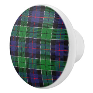Scottish Grandeur Clan Leslie Hunting Tartan Ceramic Knob