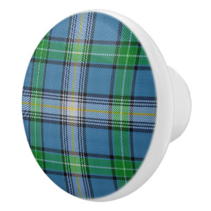 Scottish Grandeur Clan MacDowall Tartan Plaid Ceramic Knob