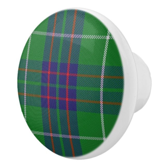 Scottish Grandeur Clan MacIntyre Tartan Plaid Ceramic Knob (Right)