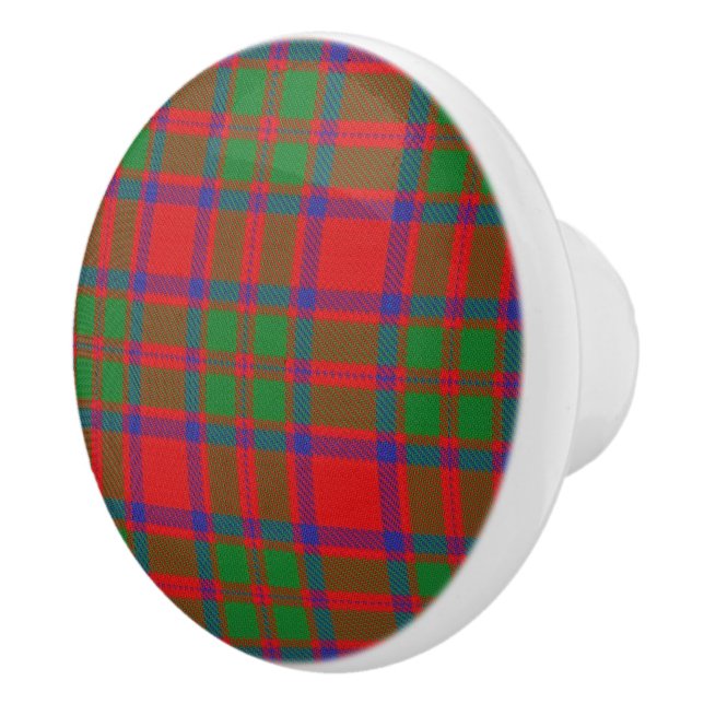 Scottish Grandeur Clan MacKintosh Tartan Plaid Ceramic Knob (Right)