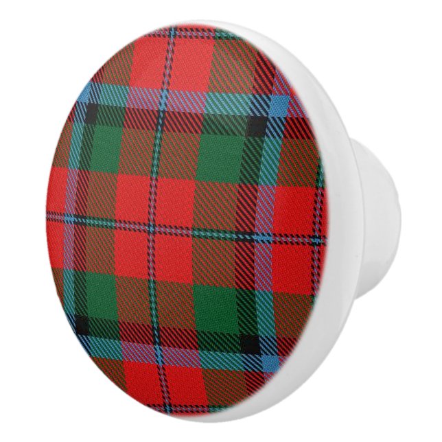Scottish Grandeur Clan MacNaughton Tartan Plaid Ceramic Knob (Right)