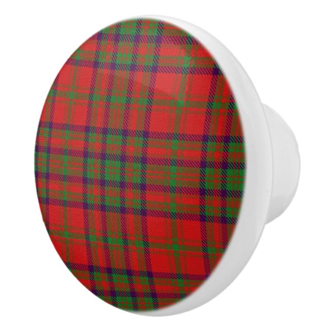 Scottish Grandeur Clan Matheson Tartan Plaid Ceramic Knob (Right)