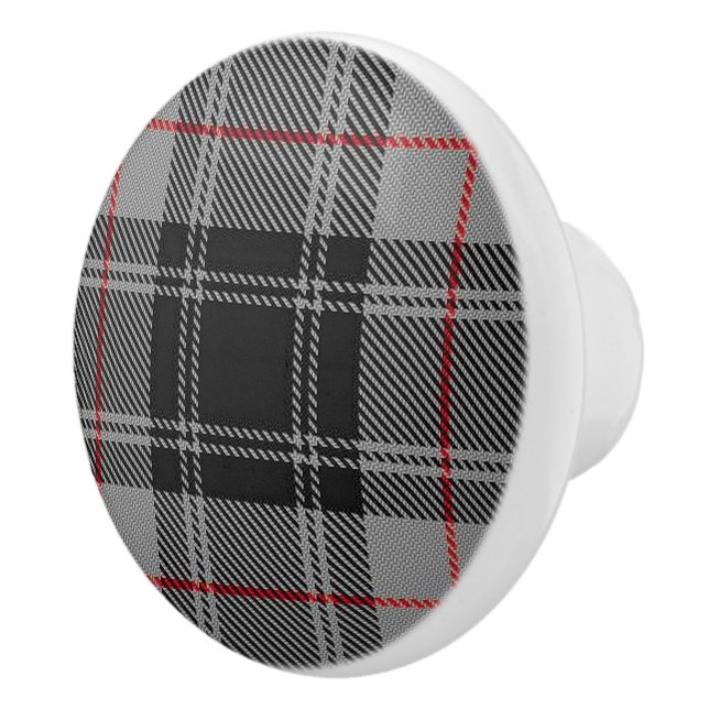Scottish Grandeur Clan Moffat Tartan Plaid Ceramic Knob (Right)